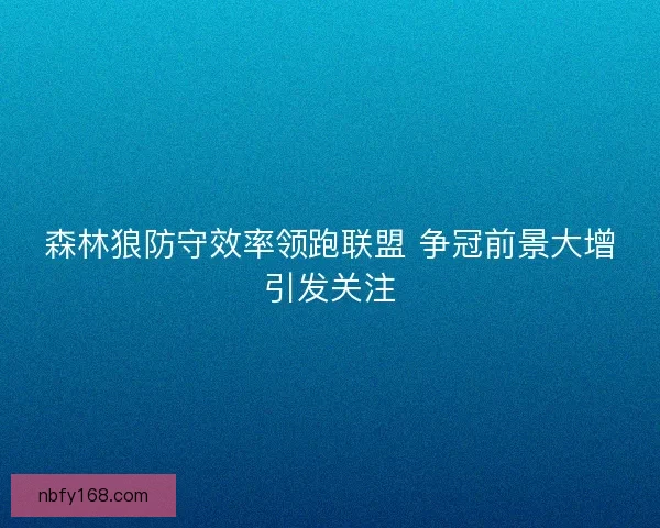 森林狼防守效率领跑联盟 争冠前景大增引发关注 森林狼防守效率领跑联盟 争冠前景大增引发关注